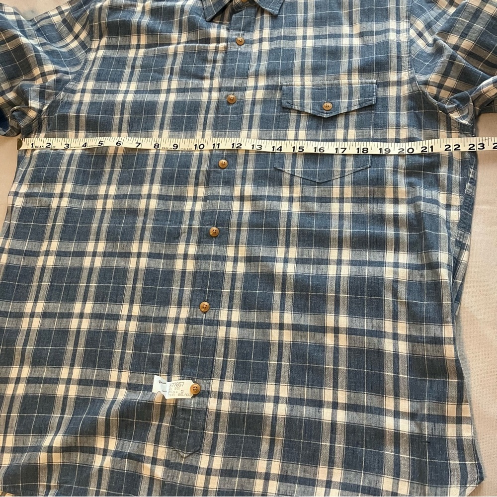 J Crew Shirt Button Down Blue and White Plaid Long Sleeve Cotton Woven - Picture 9 of 11
